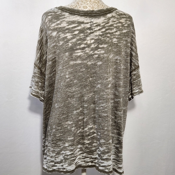 We The Free Tee Cut Out Jordan Sage Distressed V-Neck Burnout Oversized Size S - Picture 10 of 15